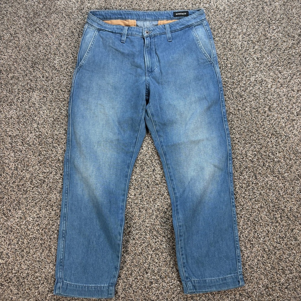 Bonobos Men's 29x27 Jeans Cotton Hemp Blend Denim Medium Wash Straight Leg